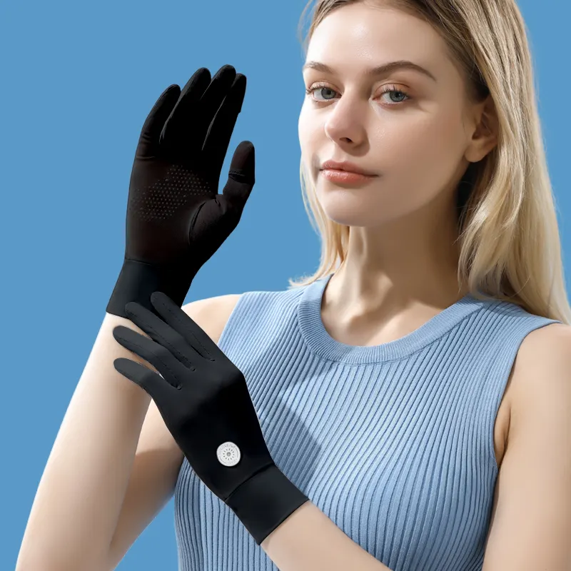 GOLOVEJOY XG62 Wholesale Artificial Silk Touchscreen Outdoor Full Finger Riding Ladies Summer Uv Protection Gloves