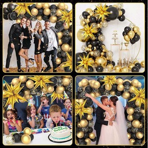 Conference Exhibition Celebration Balloon Garlands Kit Luxurious <strong>Birthday</strong> <strong>Decoration</strong> <strong>Gold</strong> <strong>and</strong> <strong>Black</strong> for Festival <strong>and</strong> Events - Product Image 4
