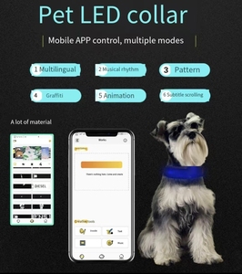 <span class=keywords><strong>Collar</strong></span> LED para mascotas-Subtítulos de desplazamiento-Control DE LA APLICACIÓN-Correr de noche Anti-Pérdida-Mismo estilo que Schnauzer - Product Image 2