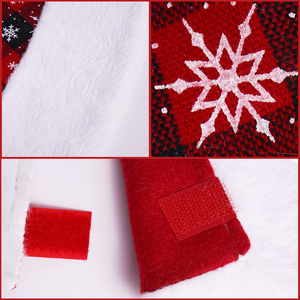 Gonna per Albero di Natale a Quadri Buffalo Plaid con Fiocchi di <span class=keywords><strong>Neve</strong></span>, Colorata, 24/36 Pollici, Lussuosa, Nera e Rossa, con Motivo a Fiocchi di <span class=keywords><strong>Neve</strong></span> - Product Image 4