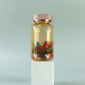 Green Transparent High Quality Customized Capsule <b>Bottle</b> Pharmaceutical Packaging PET Plastic For Health Product With Screw Cap - Product Image 4