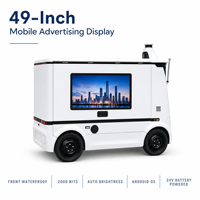 Écran LCD extérieur étanche IP66 de 49 pouces, lisible en plein soleil, affichage publicitaire 2000 nits pour véhicules de livraison autonomes