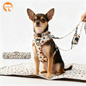 Set di Pettorine per Cani Personalizzate OEM, Regolabili e di Lusso, alla Moda, con Logo Stampato, Guinzaglio e Collare - Product Image 1