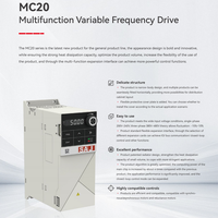 Variateur de fréquence vectoriel monophasé SAJ MC20-2SR75B-E 0,75 kW 220 V avec fréquence de sortie 0-100 Hz