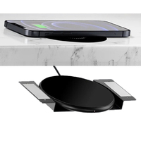 Bureau Bureau Bureau 30mm 10W Sortie Caché Sous Bureau Longue Distance Invisible Sous Table Chargeur Sans Fil pour Téléphones