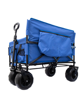 Chariot de transport multifonctionnel pliable à 4 roues pour usage intensif, idéal pour le camping, la plage et les voyages en extérieur, avec fonction chaise et canapé