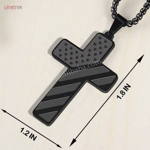 Cadena colgante <span class=keywords><strong>de</strong></span> verso bíblico <span class=keywords><strong>de</strong></span> bandera americana <span class=keywords><strong>de</strong></span> acero inoxidable para hombres regalo <span class=keywords><strong>de</strong></span> joyería - Product Image 6