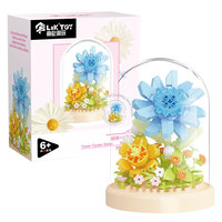 Ensemble de blocs de construction personnalisés OEM Daisy Freesia, jouets botaniques DIY, fabricant de briques, modèle de bureau sous dôme en verre