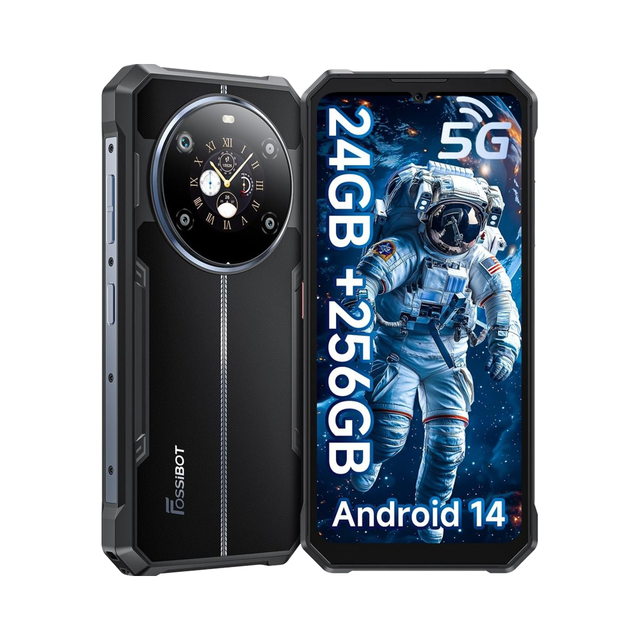 FOSSIBOT F109 5G Unlocked Rugged Smartphone 24GB+256GB Storage MTK Dimensity 6300 Chipset Android 14 10600mAh Battery 6.745\"