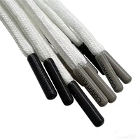 Cordons ronds en polyester de haute qualité avec embouts métalliques cirés et logo imprimé, pour sweat-shirts à capuche, sacs et vêtements