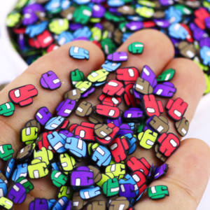 Karikatür karakterler şekil polimer kil sprinslime dilimleri balçık DIY zanaat için Robot tasarım tırnak çocuk oyuncakları Tumblers - Product Image 4