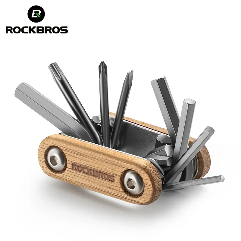 ROCKBROS-Kit de herramientas multifunción para bicicleta, juego de herramientas de reparación de neumáticos multiherramienta, 8 en 1