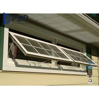 Ventana de Toldo Francesa Vintage de Aluminio Arqueado con Rejilla Antirrobo de Acero Inoxidable Invisible PDP