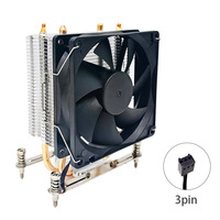 Pendingin CPU Dual Heat Pipe dengan Kipas Pendingin PWM Senyap untuk Komputer Desktop Intel LGA1151 1200 AMD