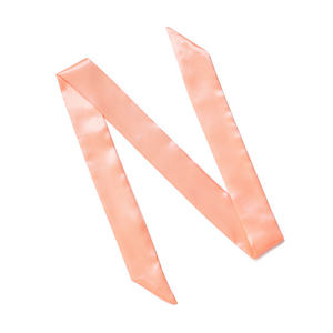 Écharpe étroite en polyester de 90cm de long, bordure blanche fine et rouge solide, accessoire uniforme d'entreprise pour hôtesse de l'air pour femmes - Product Image 5