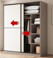 Meubles de chambre à coucher, armoire pliable facile à assembler, utilisation domestique, chambre à coucher, style moderne minimaliste, portes coulissantes en bois massif, tiroir
