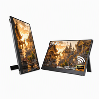 Moniteur portable sans fil 15,6 pouces 1920x1080 IPS HDR 60Hz avec double haut-parleur et support intégré, vente en gros OEM pour téléphone, ordinateur portable et console
