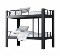 Lit superposé double XL en métal robuste, portable, durable, réglable, en acier laminé à froid + matelas + sommier, directement de l'usine