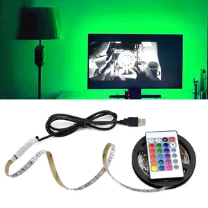 USB LED Strip Light smd5050 ยืดหยุ่นทีวีbacklights 2M lucesไฟLed RGB Stripทีวีเดสก์ท็อปโคมไฟหน้าจอสําหรับในร่มHome Bar Club