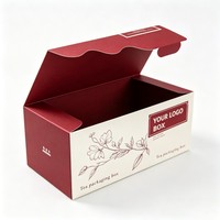Boîte d'expédition en papier d'art de luxe, à couvercle rabattable, écologique, robuste, recyclable, avec logo personnalisé en relief, emballage personnalisé