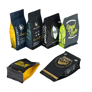 Whole Sales Factory Price Empty Tea Bags 250g Heat Seal Kraft Coffee Bags Coffee Stand Up Packaging Bags