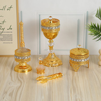 Nouvel ensemble d'encens de style moyen-oriental religieux, décoration de pomme, emballage personnalisé en carton de fer et de verre portable
