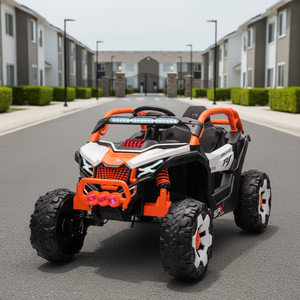 รถเอทีวีเด็กไฟฟ้า 12V ทำจากพลาสติก พร้อมไฟและเสียงเพลง ระบบขับเคลื่อน 2WD/4WD ของเล่นเสริมพัฒนาการ ฟังก์ชั่นแกว่งตัว ช่องเสียบ USB ขนาดใหญ่ 110 ซม. สำหรับเด็กอายุ <span class=keywords><strong>2</strong></span>-7 ปี - Product Image 2