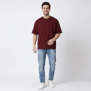 Nouveau T-shirt Homme 2026 Couleur Unie, Vente en Gros, Personnalisé, 300 g/m², Coton Lourd 100% Non-tissé, Respirant, Coupe Classique, Service OEM - Product Image 1