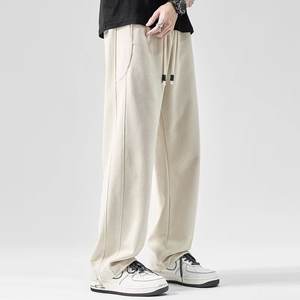 American Style Heavyweight Fleece Anti-Wrinkle Low Straight-Leg Draped Casual <b>Sweatpants</b> Men <b>Women</b> New Loose Wide-Leg Spring - Product Image 5
