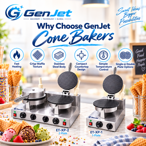 GenJet Premium Pick ET XP 2 Machine à gaufrettes électriques à double plaque 2 kW pour cafés et stands de restauration mobiles - Product Image 3