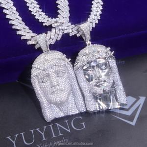 Pendentif Jésus en moissanite en vente chaude, bijoux fins, argent 925, diamant, pendentif hip hop pour collier, pendentif Jésus en moissanite VVS - Product Image 4