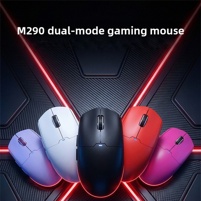 M290 Dual-Mode Wireless Gaming Mouse 24G for Mute Charging Lightweight E-Sports Mouse 6 Buttons USB Interface Optical