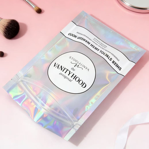 Custom laser design <b>laminated</b> moisture proof three side seal bags small cosmetics sample tool packaging bags - Product Image 2