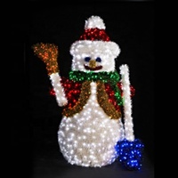 Estatua acrílica de vacaciones al aire libre, decoración grande 3D, muñeco de nieve de Navidad, luces Led con motivos para eventos de Navidad, paisaje de Festival