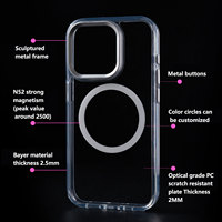 Nouvelle coque de téléphone Bayer personnalisée couleurs transparentes cadre de caméra en alliage magnétique protéger la couverture de téléphone pour iPhones 15 14 Pro max