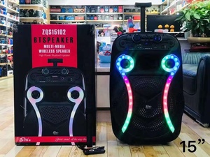ZQS15102 Rechargeable Sans Fil Offre Spéciale <span class=keywords><strong>Portable</strong></span> <span class=keywords><strong>15</strong></span> <span class=keywords><strong>pouces</strong></span> Karaoké Dj Haut-Parleur Avec Lumière Led - Product Image 2