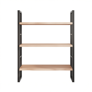 Estante de pared de madera maciza de roble duradero, 31,5 pulgadas x 23,6 pulgadas, unidad de exhibición de tres capas, diseño minimalista, almacenamiento para sala de estar - Product Image 1