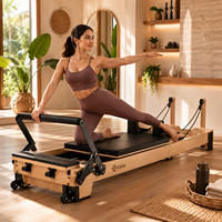 Celux Machine de Pilates Reformer Pliante Portable en Bois de Chêne/Érable pour Usage Domestique, Pilates-Reformer en Bois, Pilates Maquina à Domicile