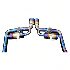 Vortex Racing Titanium Valvetronic Exhaust fits Porsche 718 Boxster Cayman 2.0T 2.5T Pie-cut Burnt Blue Performance <b>Kit</b> - Product Image 1