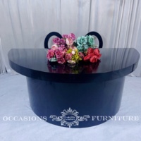 Mesa de Boda Moderna de Acero Inoxidable Negro para Eventos de Novios