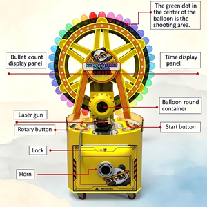 Machine de jeu d'arcade Happy Ferris Wheel à tir <span class=keywords><strong>laser</strong></span> et gonflage automatique de ballons, à monnayeur, pour intérieur - Product Image 2