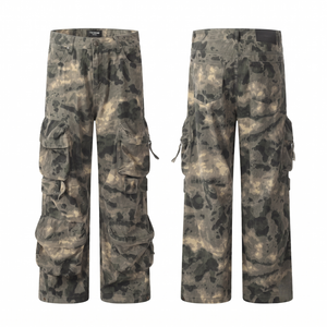 Custom Y2K Streetwear Baggy Camo Cargo Pants Men Multi Pocket Vintage Wide Leg Trousers Oversized Camouflage Clothing - Product Image 3