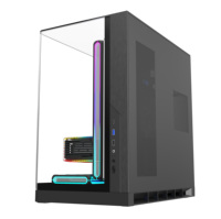 Boîtier PC Gaming ATX Full Tower avec Panorama Circulaire en Verre Trempé Double Face