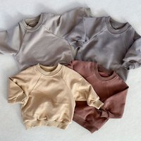 Sweat-shirt à raglan rétro personnalisé en coton biologique de couleur unie pour bébé