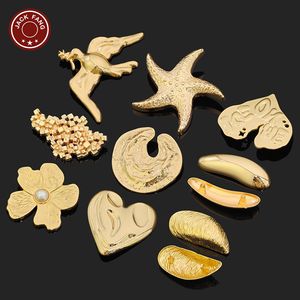 Botones Metálicos con Vástago, Botones Personalizados con Formas Irregulares de Concha, Logotipo Grabado, Decoración de Concha de Pescado para Ropa - Product Image 3