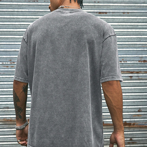 Camisetas de gran tamaño de algodón para gimnasio, ropa de calle, camiseta gráfica de peso pesado, Impresión de logotipo personalizado Unisex, moda informal, suministro al por mayor - Product Image 3