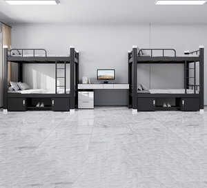 Lits Superposés Métalliques en Acier pour Adultes, Dortoir Étudiant et Appartement Scolaire, avec Meuble à Chaussures - Product Image 4