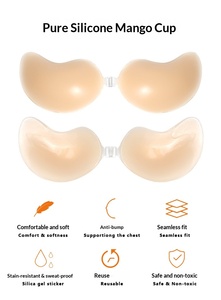 Soutien-gorge adhésif invisible sexy sans bretelles en silicone, forme mangue, pour petites poitrines, avec cache-tétons, idéal pour robes de mariée - Product Image 5