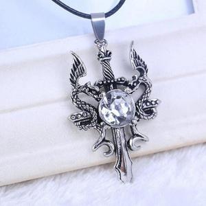 Collana con Pendente a Forma di Spada di Cristo in Zircone, Gioiello Punk con Corda in Pelle, Collana con <span class=keywords><strong>Drago</strong></span> per Uomo e Donna - Product Image 3