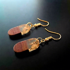 MN EXPORTS Pendientes de Resina de Madera Rústica, Joyería Bohemia Hecha a Mano, Accesorios de Moda Únicos y Naturales, Regalo para Mujer - Product Image 1